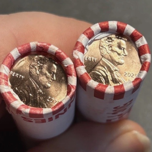 2025 Pennies Two Roll Set - One P and One D - Brilliant Uncirculated
