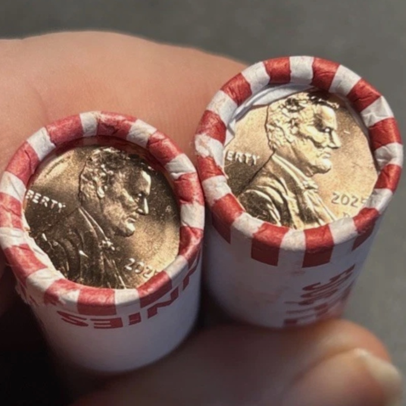 2025 Pennies Two Roll Set - One P and One D - Brilliant Uncirculated