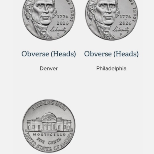 1776-2026 P D Semi-Quincentennial Nickel IN HAND