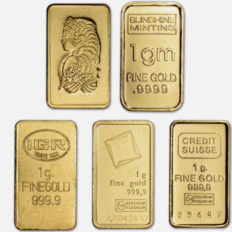 1 gram Gold Bar - Random Brand - Secondary Market - 999.9 Fine