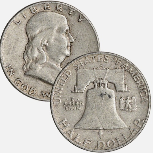 90% Silver Franklin Half Dollars - Roll of 20 - $10 Face Value
